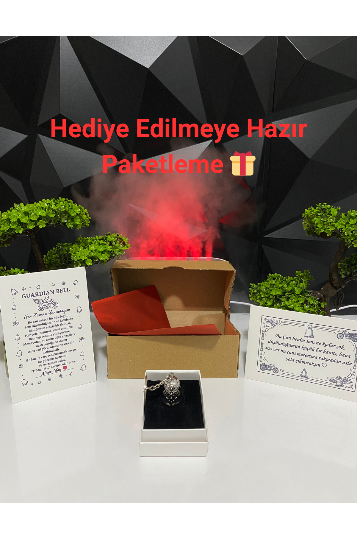 Çelik Anahtarlık Şans Çanı Guardian Bell Koruyucu Melek Model Koruyucu Çelik Motosiklet Luck Bell