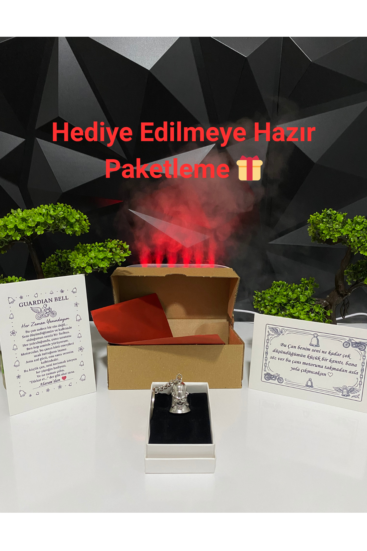 Çelik Motor Şans Çanı Guardian Bell Kuru Kafa Model Anahtarlık Koruyucu Çelik Motosiklet Luck Bell