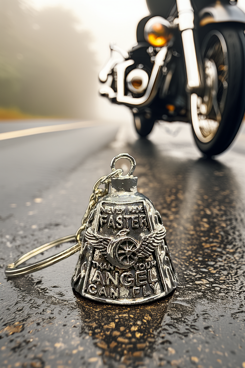 Çelik Motor Şans Çanı Guardian Bell Meleklerden Hızlı Gitme Model Koruyucu Motosiklet Anahtarlık