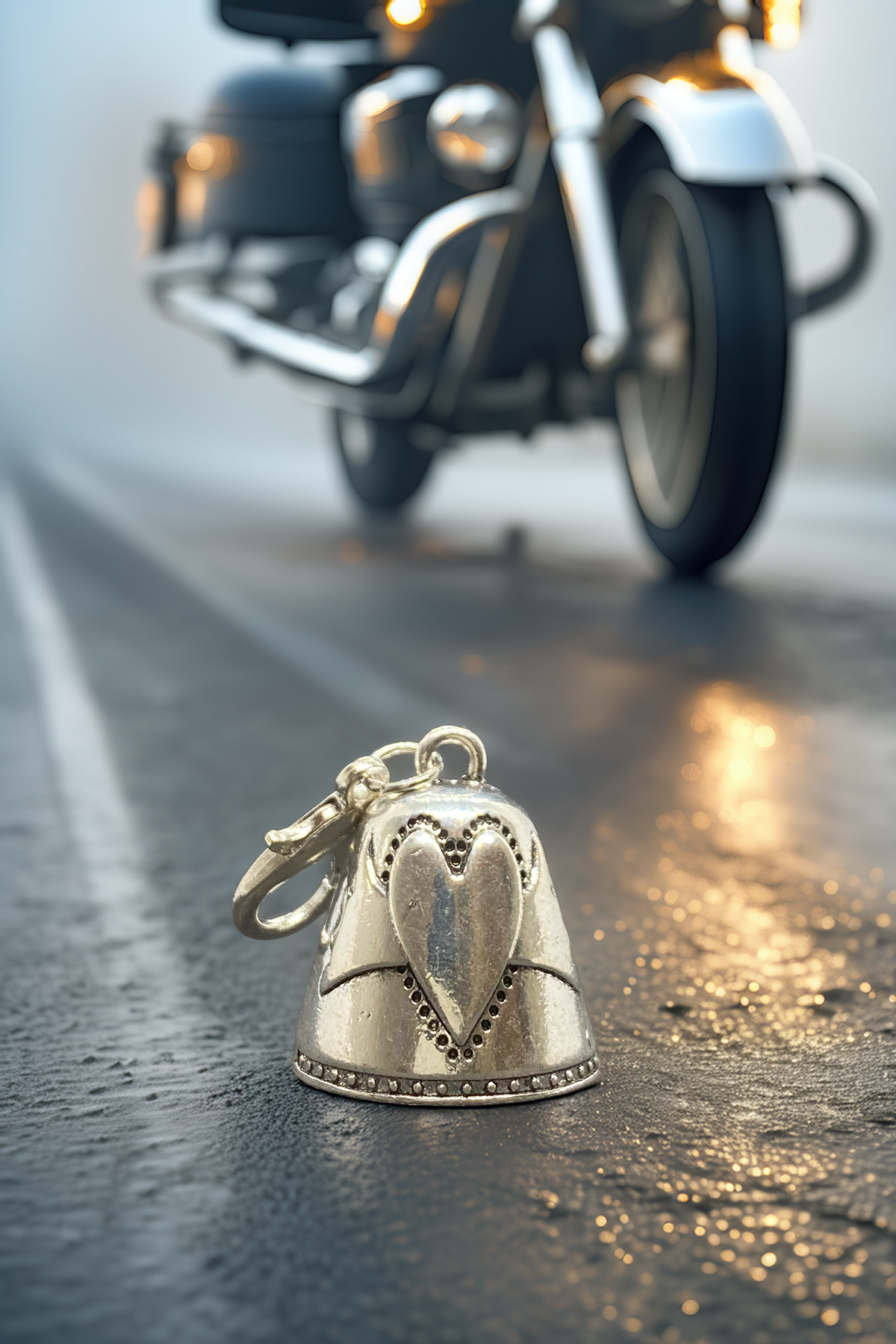 Çelik Motor Anahtarlıl Şans Çanı Guardian Bell Her Zaman Yanındayım Model Koruyucu Çelik Motosiklet Luck Bell