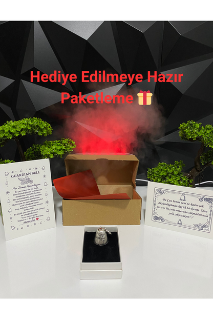 Çelik Motor Anahtarlıl Şans Çanı Guardian Bell Her Zaman Yanındayım Model Koruyucu Çelik Motosiklet Luck Bell