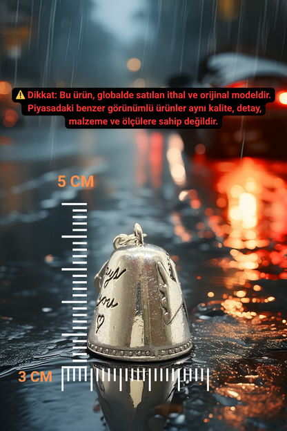 Çelik Motor Anahtarlıl Şans Çanı Guardian Bell Her Zaman Yanındayım Model Koruyucu Çelik Motosiklet Luck Bell