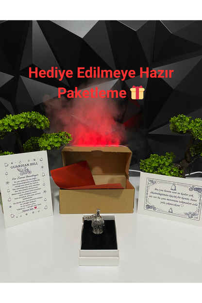 Çelik Anahtarlık Şans Çanı Guardian Bell Melek Kanadı Model Koruyucu Çelik Motosiklet Luck Bell