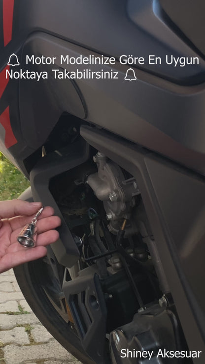 Çelik Motor Anahtarlıl Şans Çanı Guardian Bell Her Zaman Yanındayım Model Koruyucu Çelik Motosiklet Luck Bell